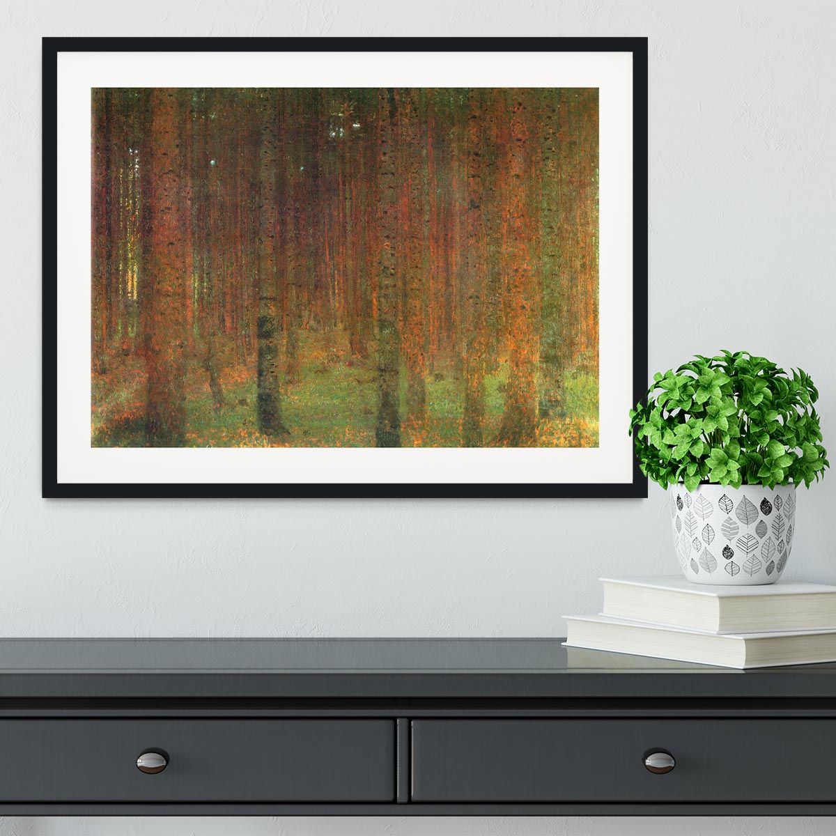 Tannenwald II by Klimt Framed Print - Canvas Art Rocks - 1