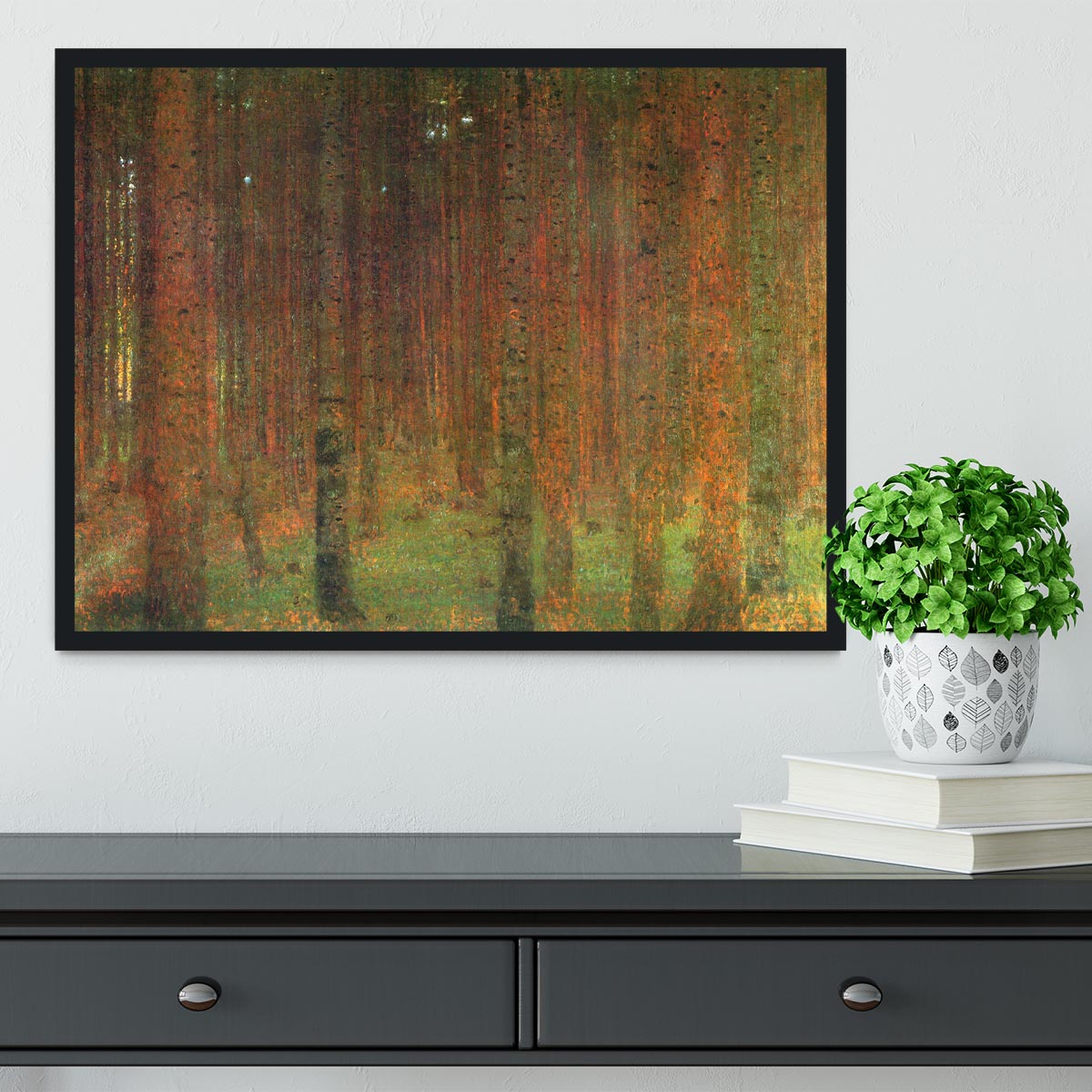 Tannenwald II by Klimt Framed Print - Canvas Art Rocks - 2