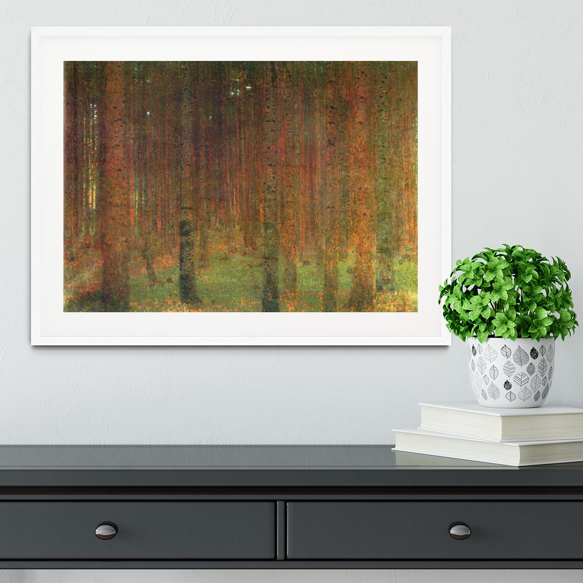 Tannenwald II by Klimt Framed Print - Canvas Art Rocks - 5