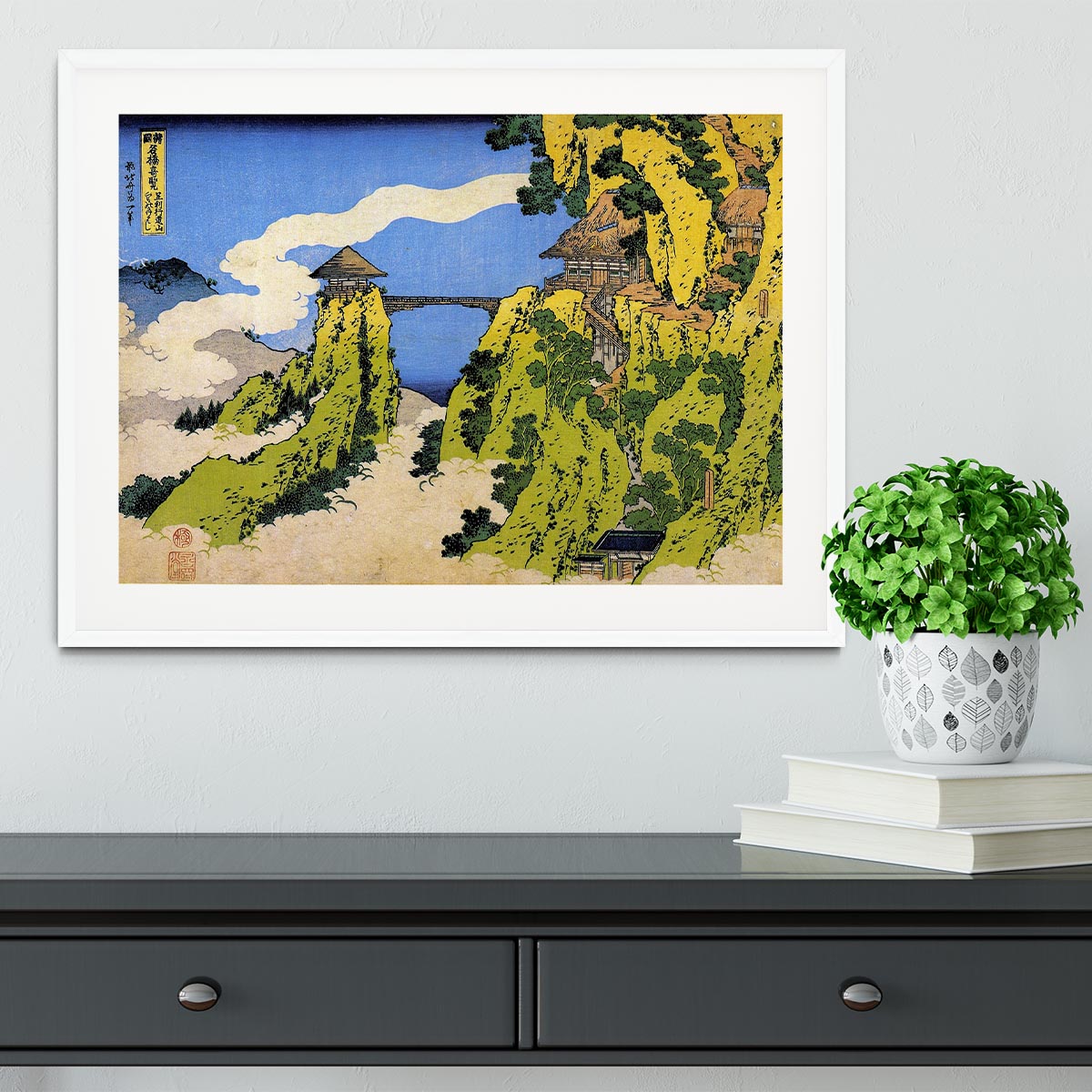 Temple bridge by Hokusai Framed Print - Canvas Art Rocks - 5