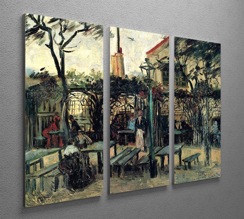 Terrace of a Cafe on Montmartre La Guinguette1 by Van Gogh 3 Split Panel Canvas Print - Canvas Art Rocks - 4