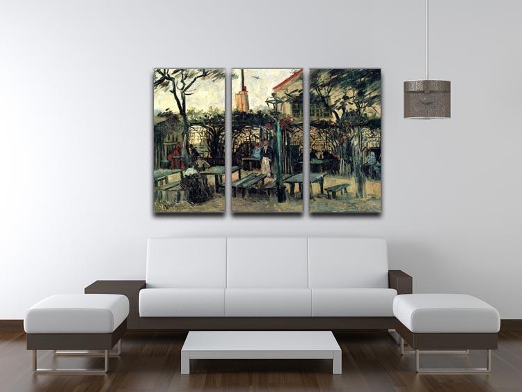 Terrace of a Cafe on Montmartre La Guinguette1 by Van Gogh 3 Split Panel Canvas Print - Canvas Art Rocks - 4