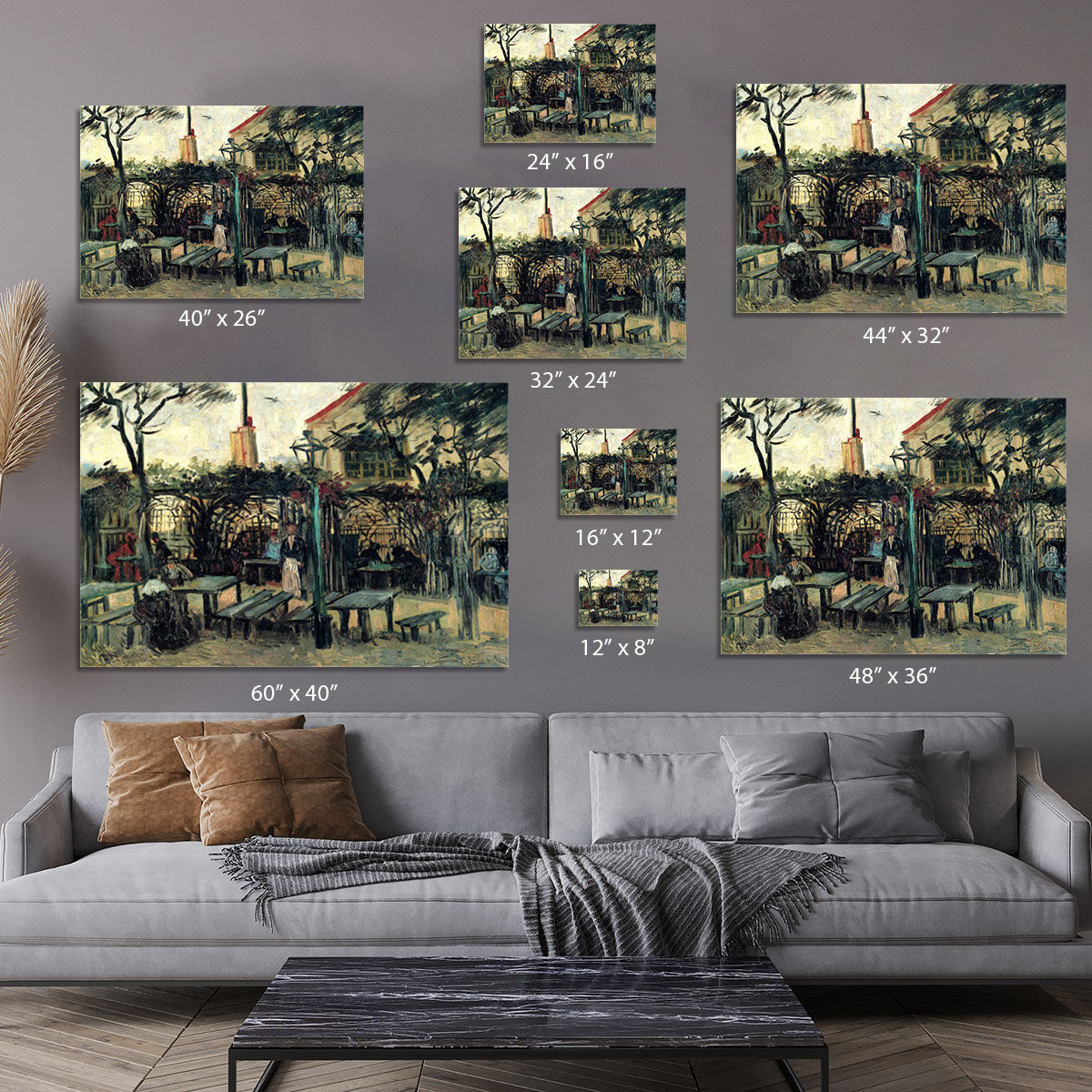 Terrace of a Cafe on Montmartre La Guinguette1 by Van Gogh Canvas Print or Poster - Canvas Art Rocks - 7
