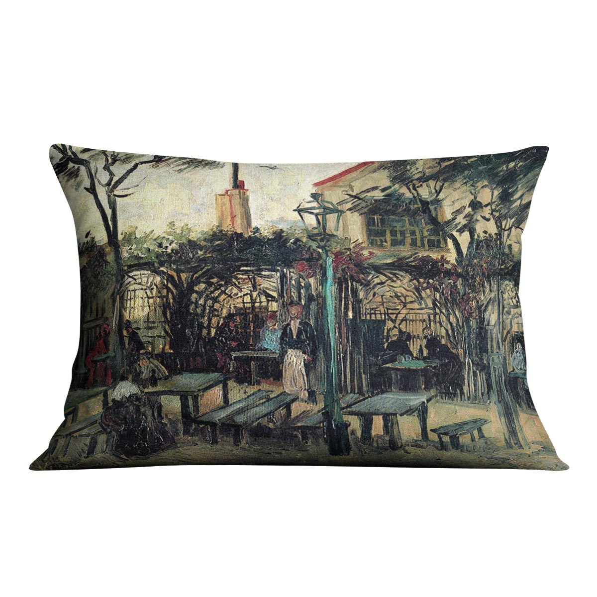 Terrace of a Cafe on Montmartre La Guinguette1 by Van Gogh Cushion