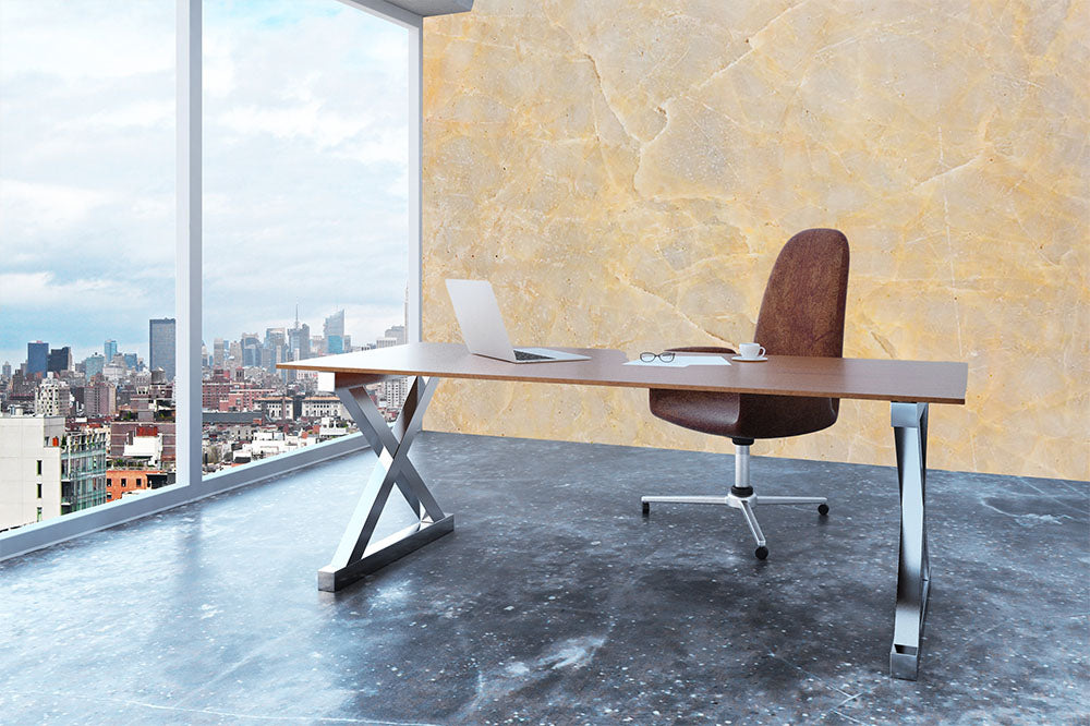 Textured Beige Marble Wall Mural Wallpaper - Canvas Art Rocks - 3