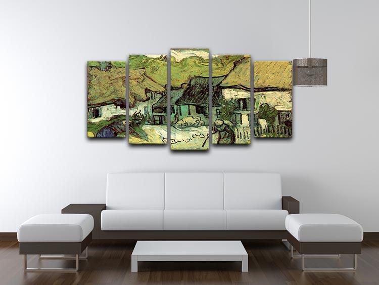 Thatched Cottages in Jorgus by Van Gogh 5 Split Panel Canvas - Canvas Art Rocks - 3