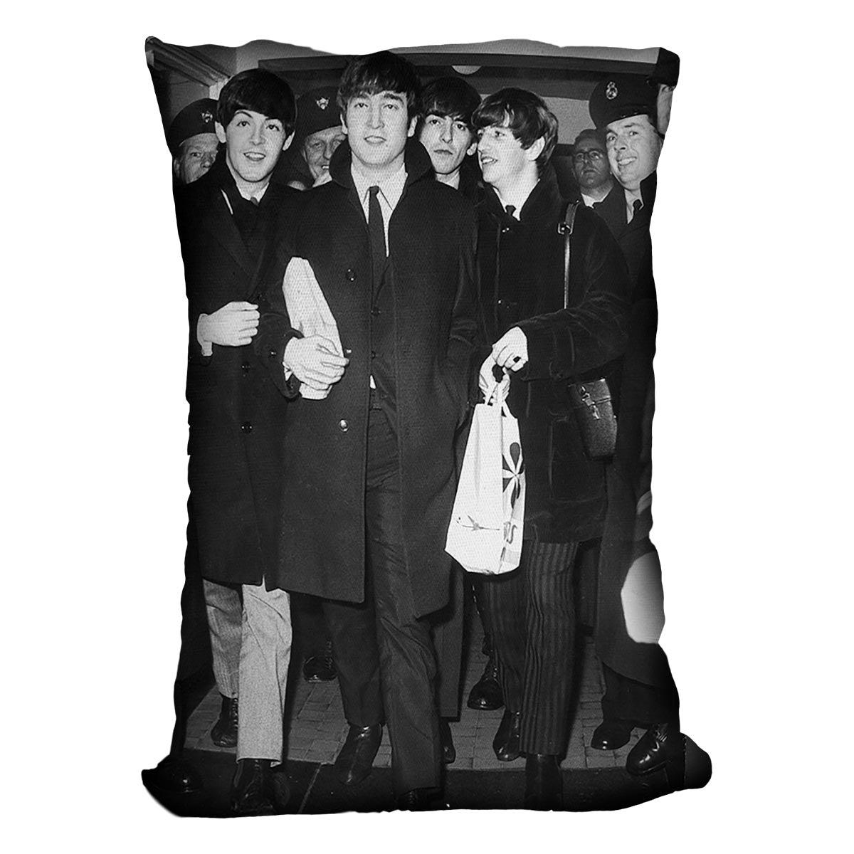 The Beatles arrive at London Airport Cushion