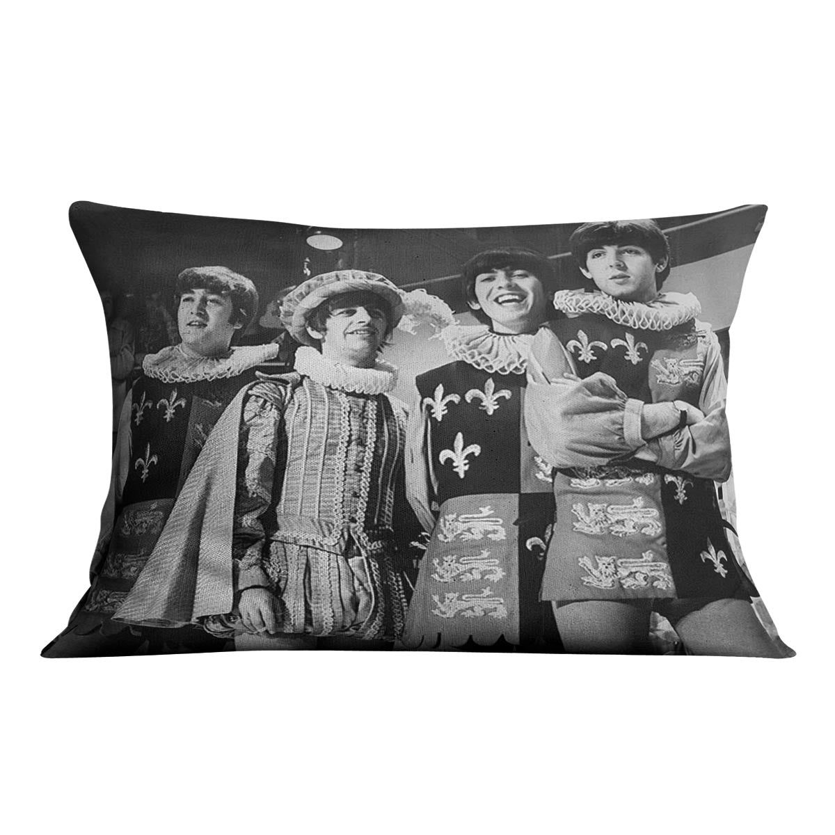The Beatles dressed in Elizabethan costume for a TV show Cushion