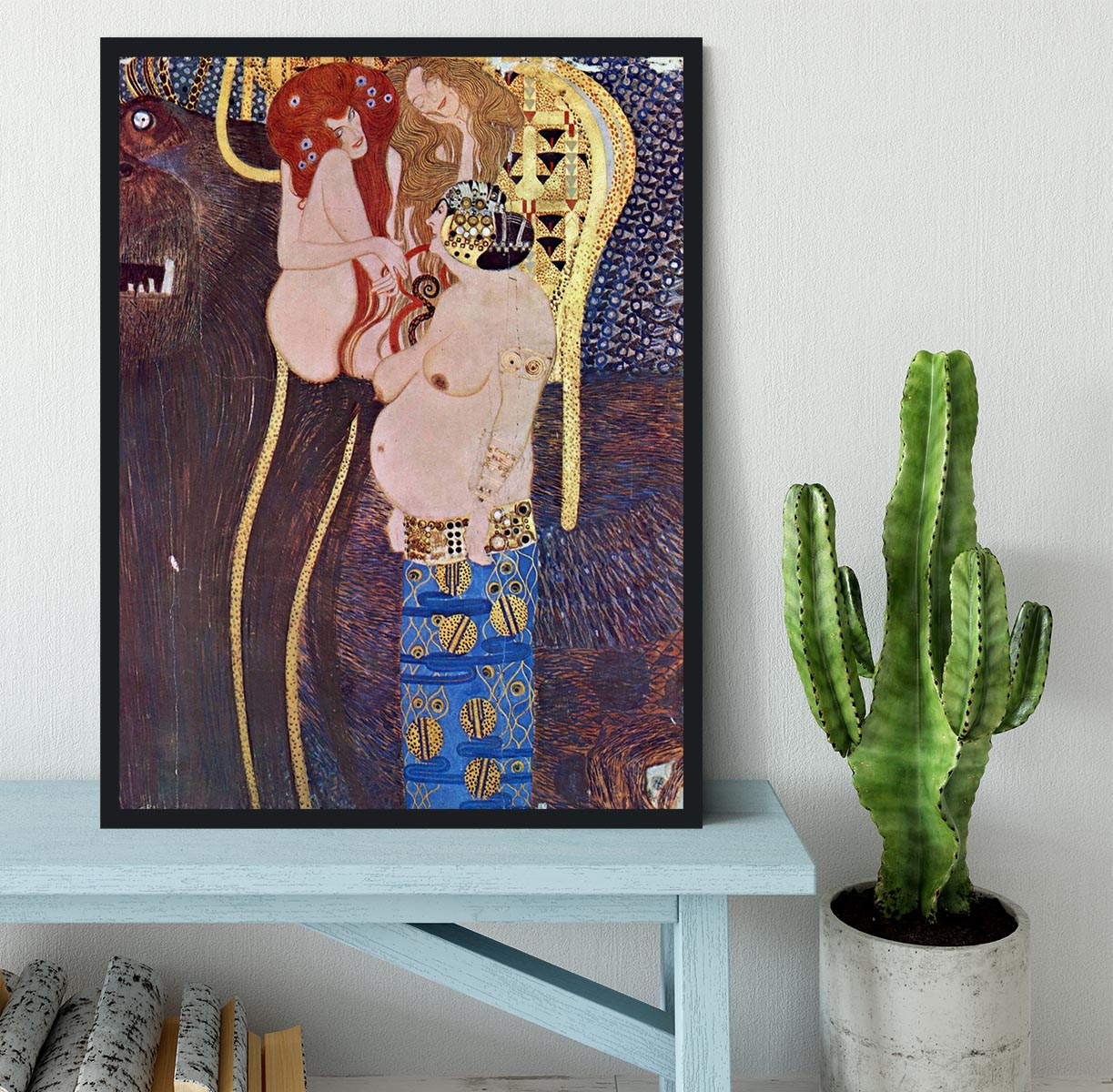 The Beethoven Freize 2 by Klimt Framed Print - Canvas Art Rocks - 2