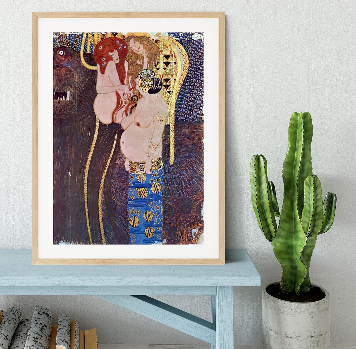 The Beethoven Freize 2 by Klimt Framed Print - Canvas Art Rocks - 3