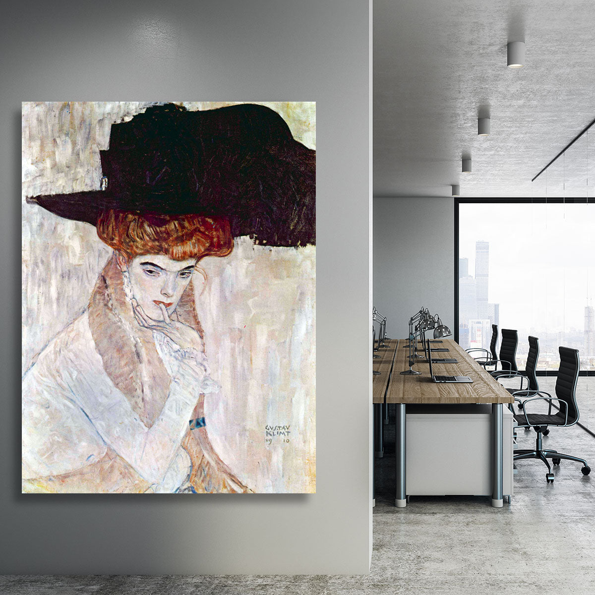 The Black Hat by Klimt Canvas Print or Poster - Canvas Art Rocks - 3