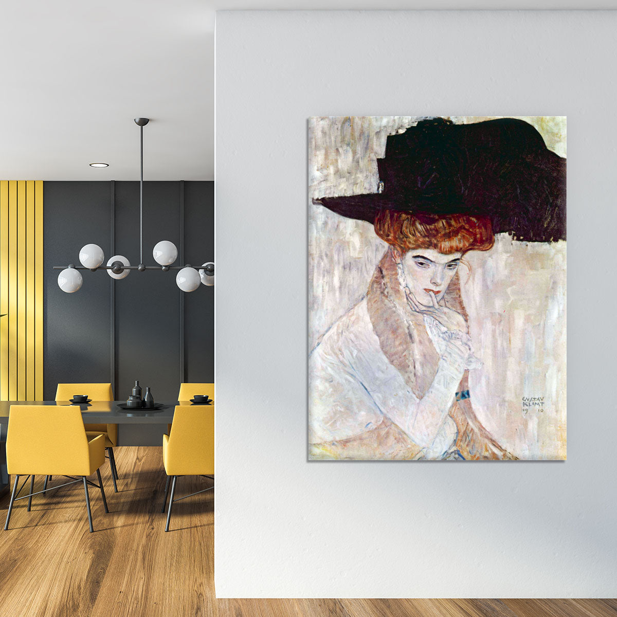 The Black Hat by Klimt Canvas Print or Poster - Canvas Art Rocks - 4