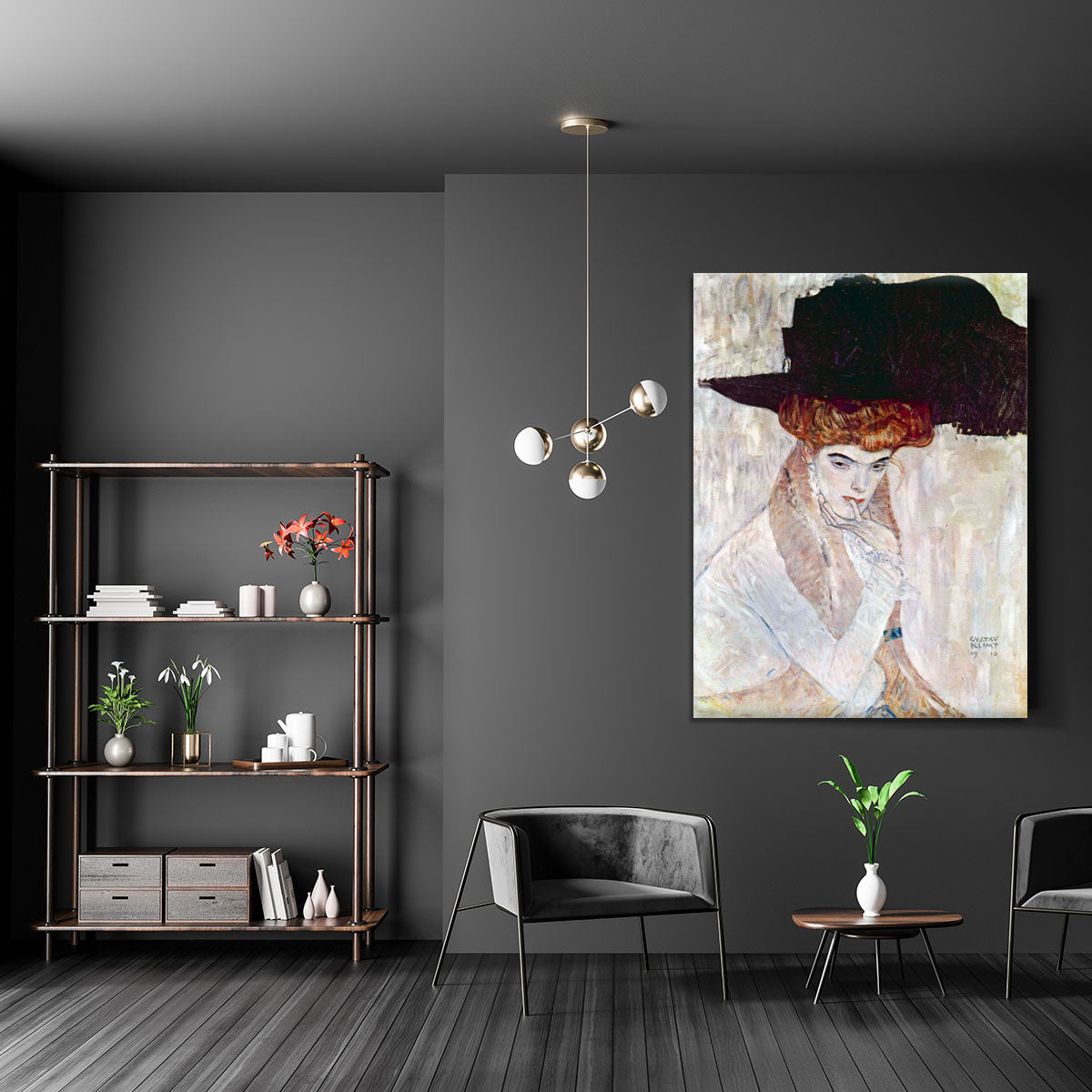 The Black Hat by Klimt Canvas Print or Poster - Canvas Art Rocks - 5