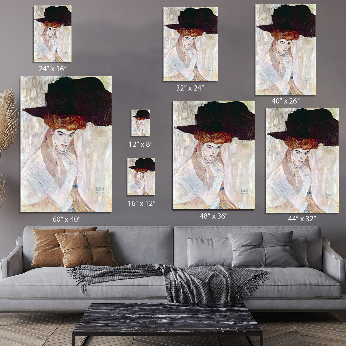 The Black Hat by Klimt Canvas Print or Poster - Canvas Art Rocks - 7