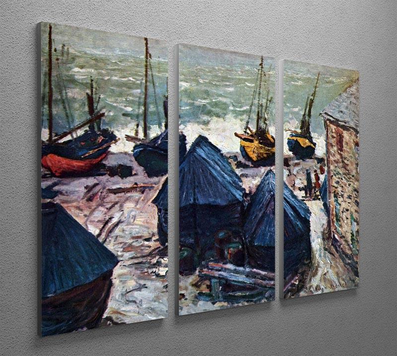 The Boats by Monet Split Panel Canvas Print - Canvas Art Rocks - 4