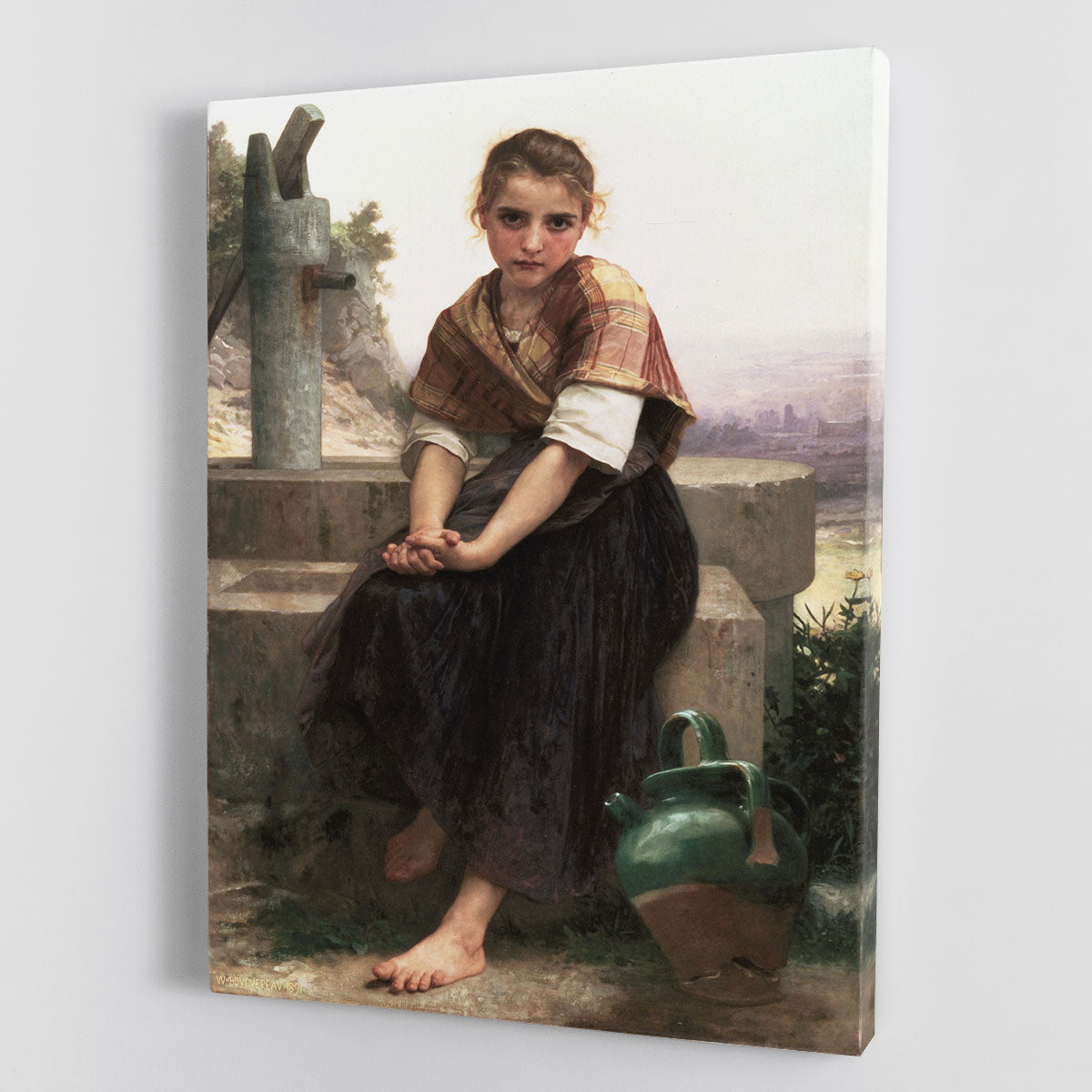 The Broken Pitcher By Bouguereau Canvas Print or Poster - Canvas Art Rocks - 1