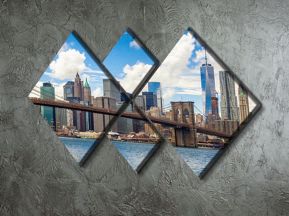 The Brooklyn Bridge 4 Square Multi Panel Canvas - Canvas Art Rocks - 2