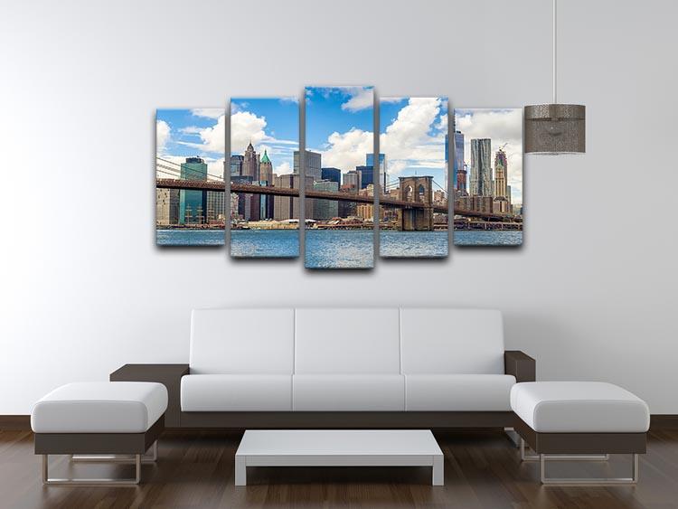 The Brooklyn Bridge 5 Split Panel Canvas  - Canvas Art Rocks - 3