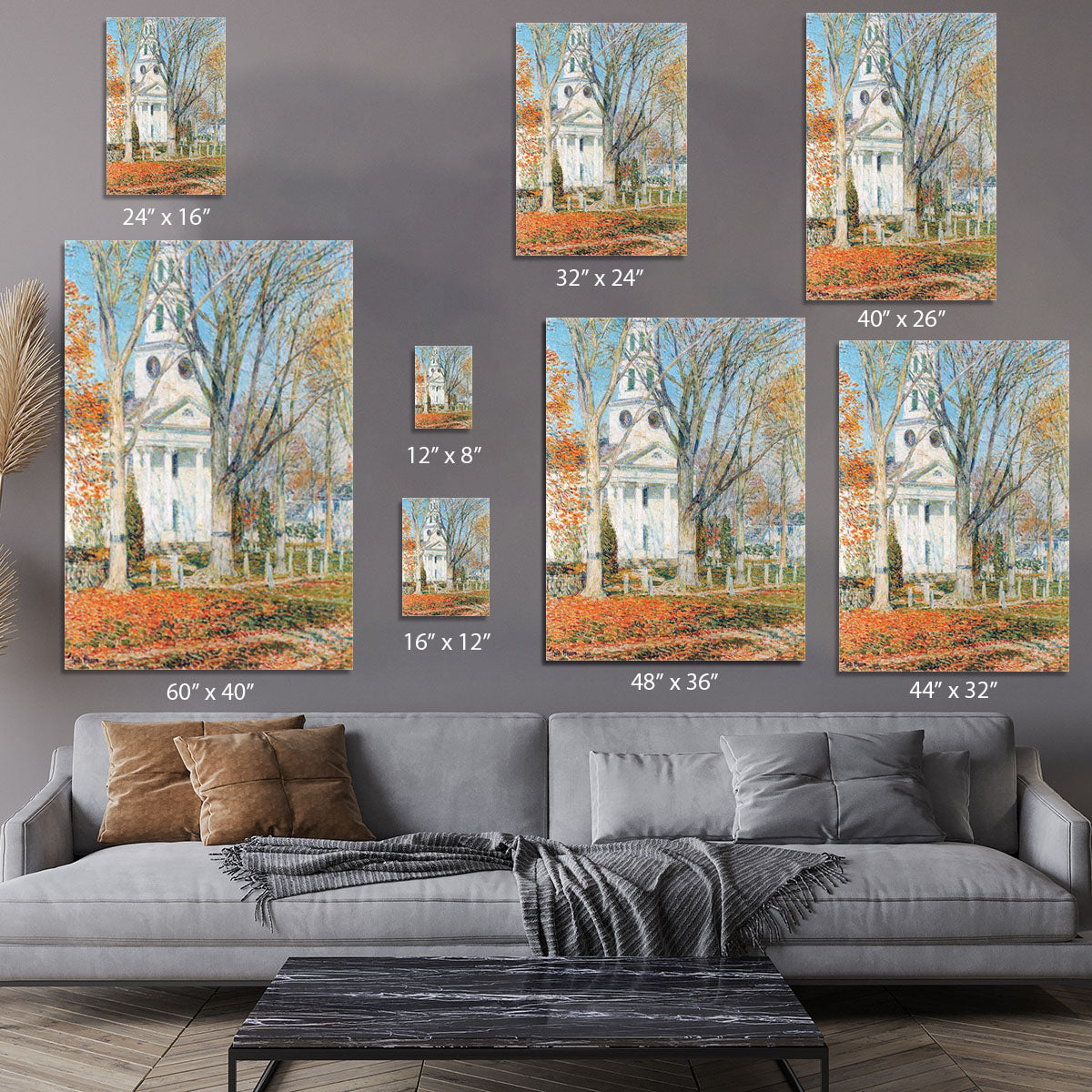 The Church of Old Lyme Connecticut 1 by Hassam Canvas Print or Poster - Canvas Art Rocks - 7