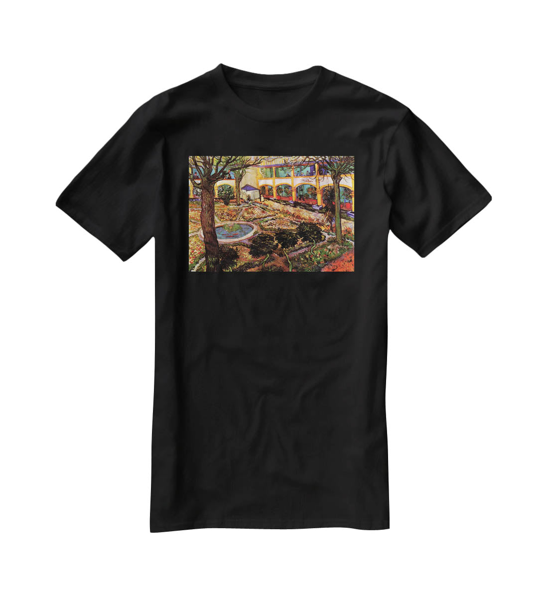 The Courtyard of the Hospital at Arles by Van Gogh T-Shirt - Canvas Art Rocks - 1