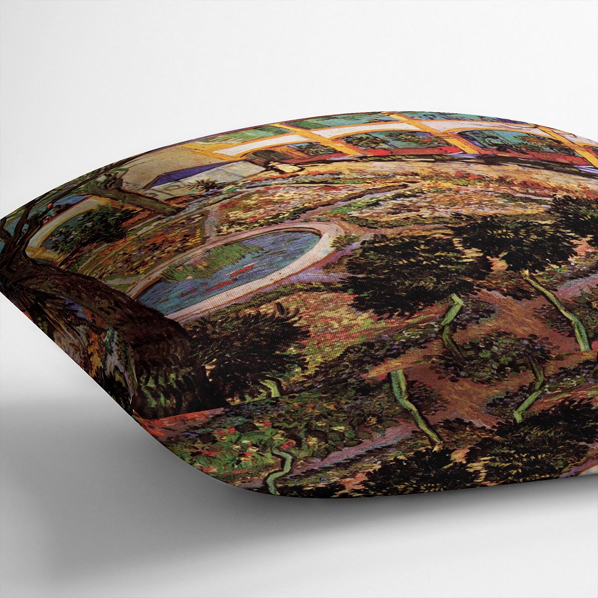 The Courtyard of the Hospital at Arles by Van Gogh Cushion