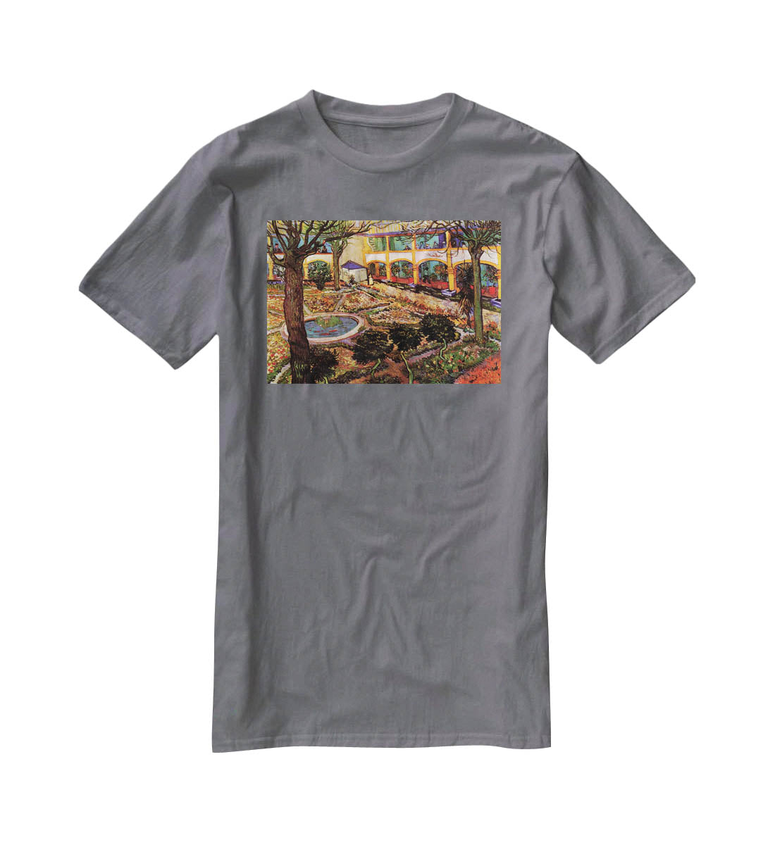 The Courtyard of the Hospital at Arles by Van Gogh T-Shirt - Canvas Art Rocks - 3
