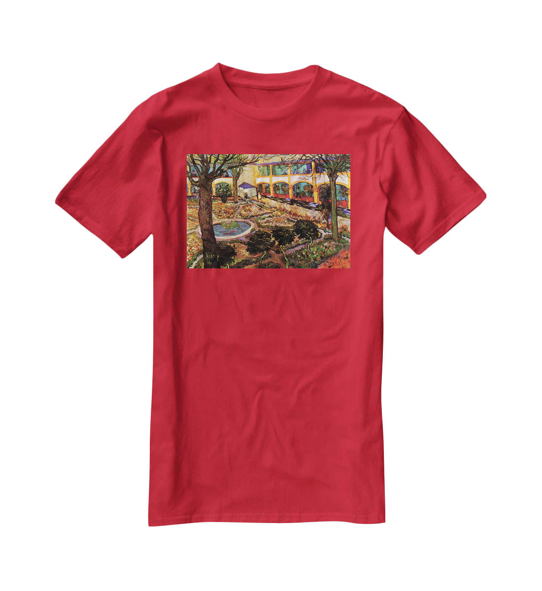 The Courtyard of the Hospital at Arles by Van Gogh T-Shirt - Canvas Art Rocks - 4