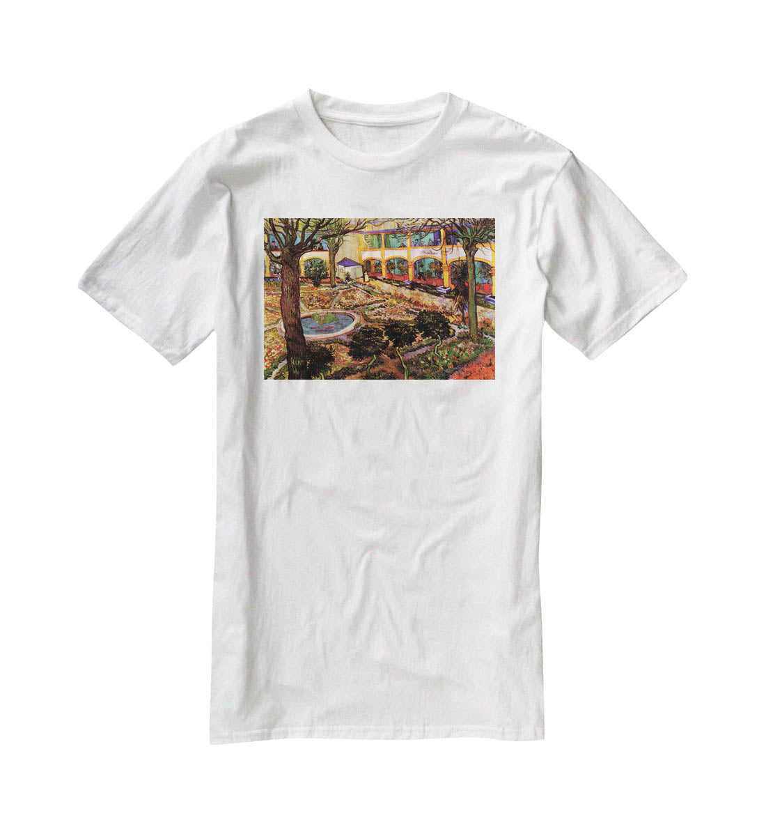 The Courtyard of the Hospital at Arles by Van Gogh T-Shirt - Canvas Art Rocks - 5