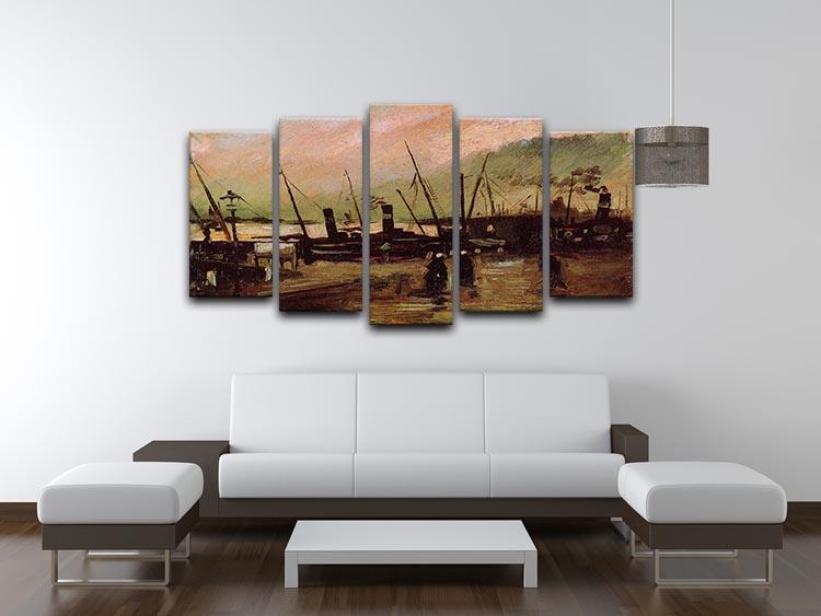 The De Ruijterkade in Amsterdam by Van Gogh 5 Split Panel Canvas - Canvas Art Rocks - 3