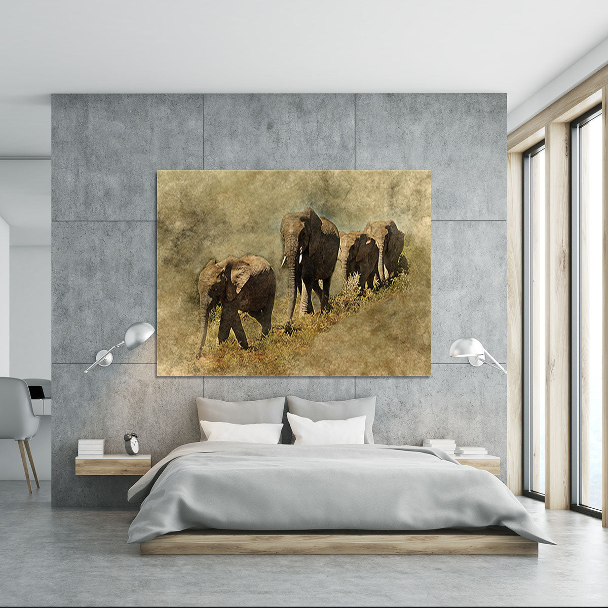 The Elephants March Canvas Print or Poster - Canvas Art Rocks - 5