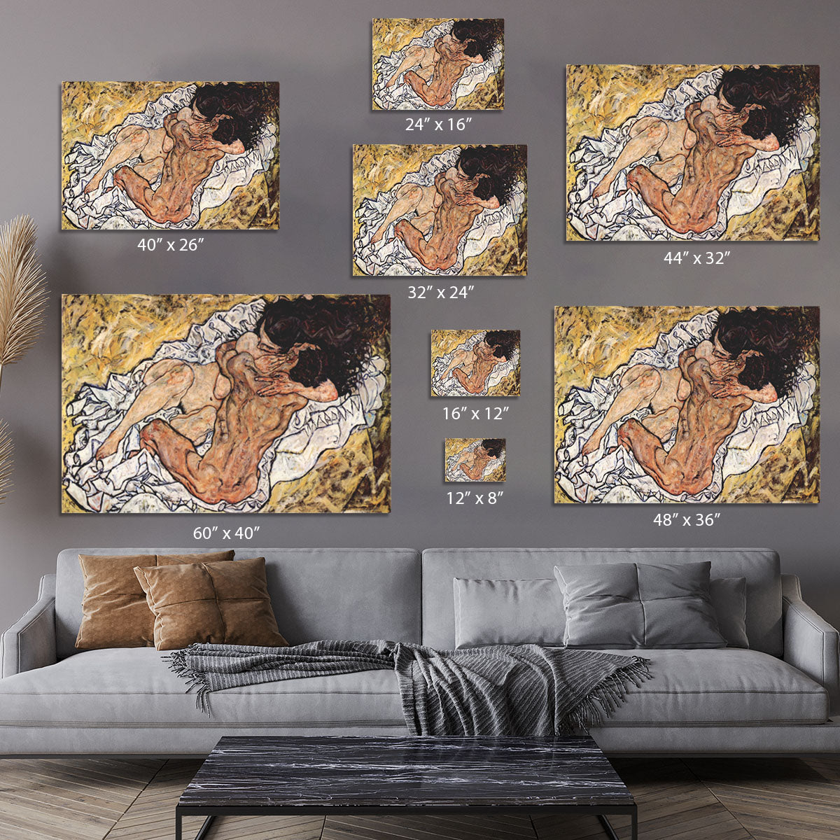 The Embrace by Egon Schiele Canvas Print or Poster - Canvas Art Rocks - 7