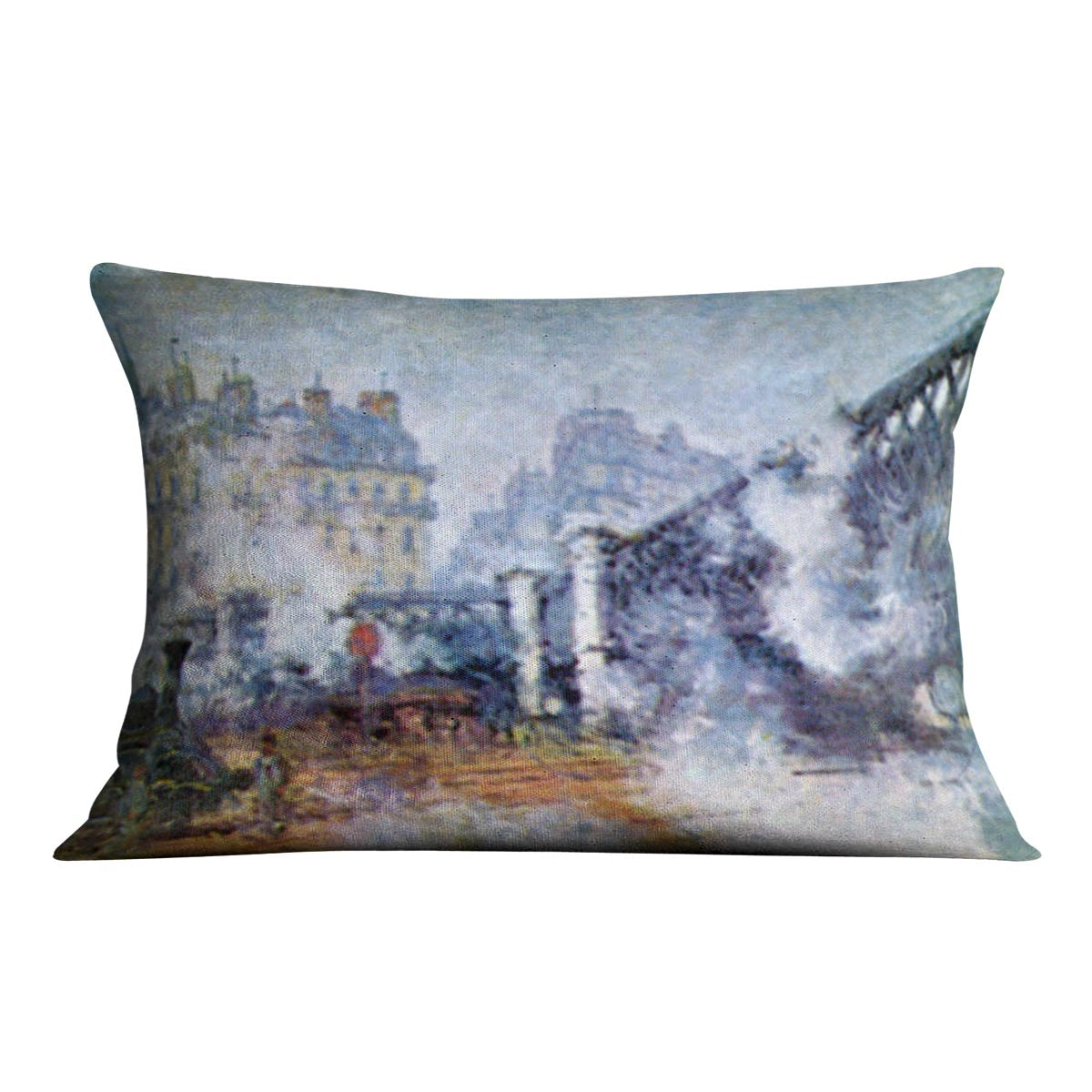 The Europe Bridge Saint Lazare station in Paris by Monet Cushion