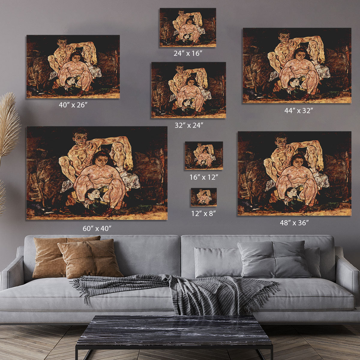 The Family by Egon Schiele Canvas Print or Poster - Canvas Art Rocks - 7