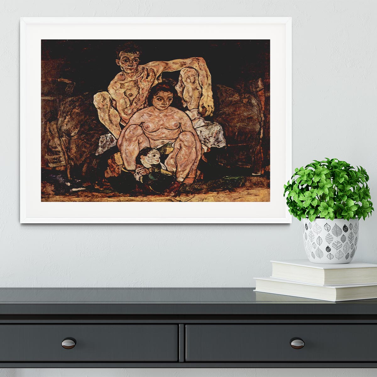 The Family by Egon Schiele Framed Print - Canvas Art Rocks - 5