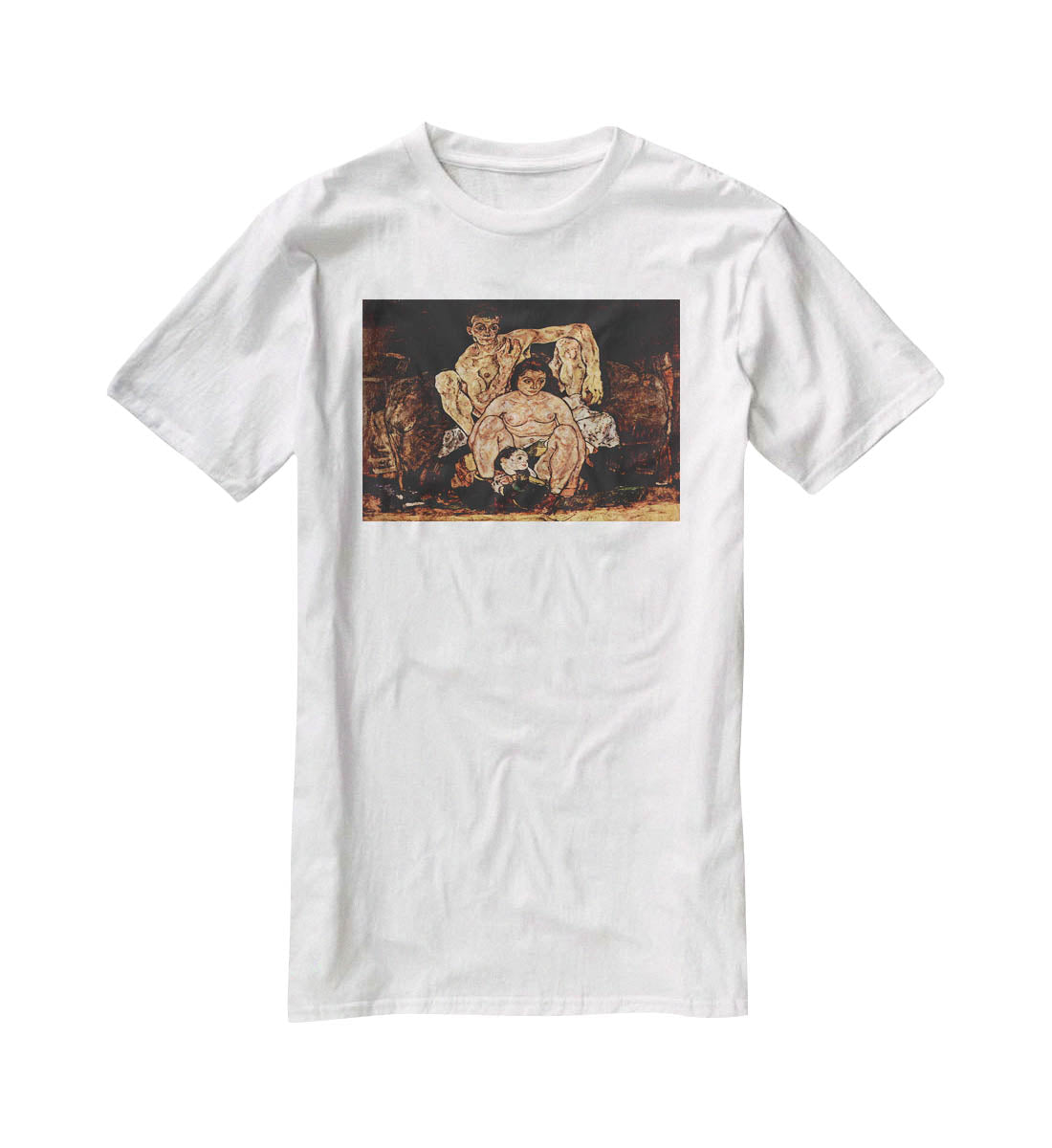 The Family by Egon Schiele T-Shirt - Canvas Art Rocks - 5