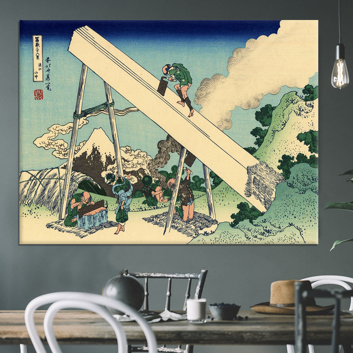 The Fuji from the mountains of Totomi by Hokusai Canvas Print or Poster - Canvas Art Rocks - 3
