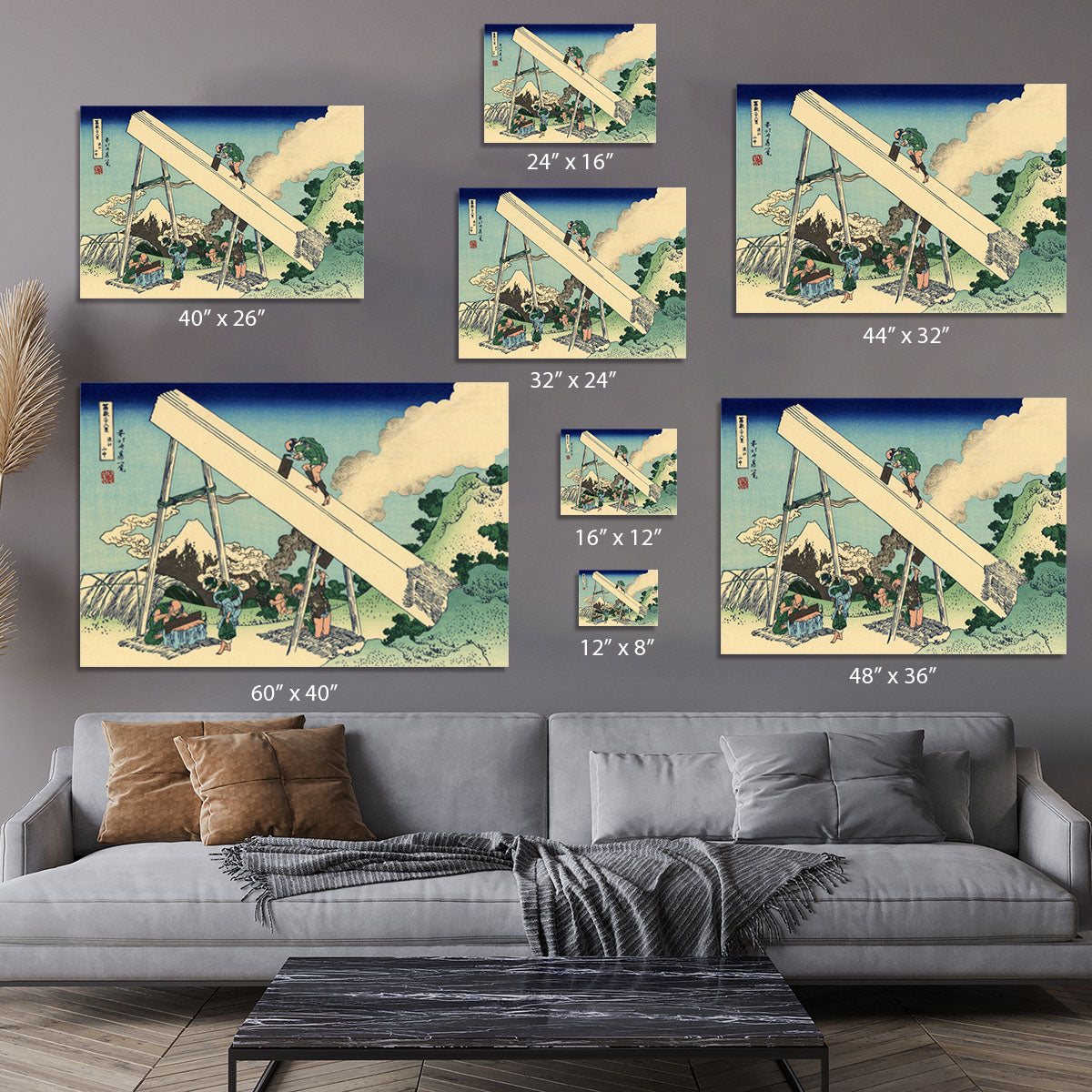 The Fuji from the mountains of Totomi by Hokusai Canvas Print or Poster - Canvas Art Rocks - 7