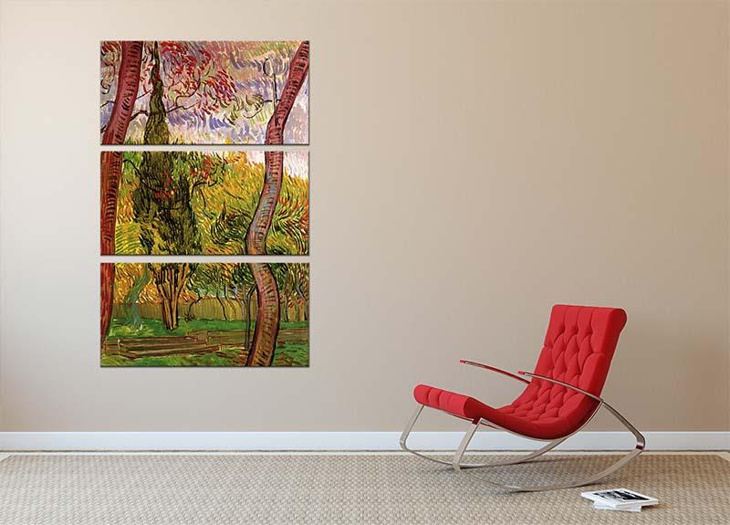 The Garden of Saint-Paul Hospital 2 by Van Gogh 3 Split Panel Canvas Print - Canvas Art Rocks - 2