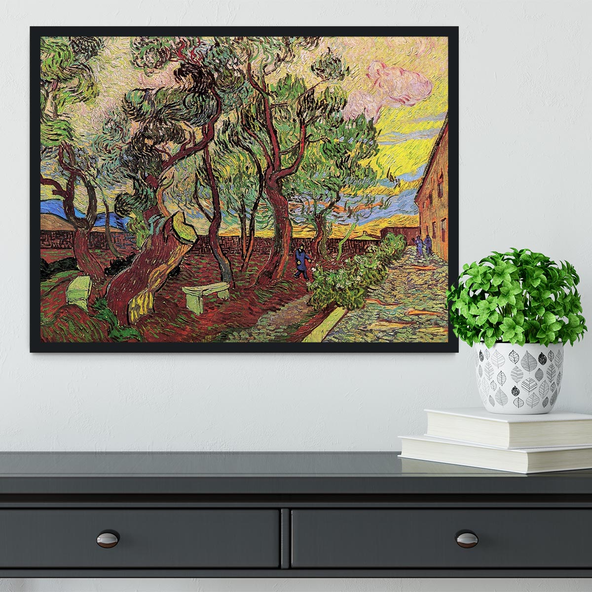 The Garden of Saint-Paul Hospital 3 by Van Gogh Framed Print - Canvas Art Rocks - 2