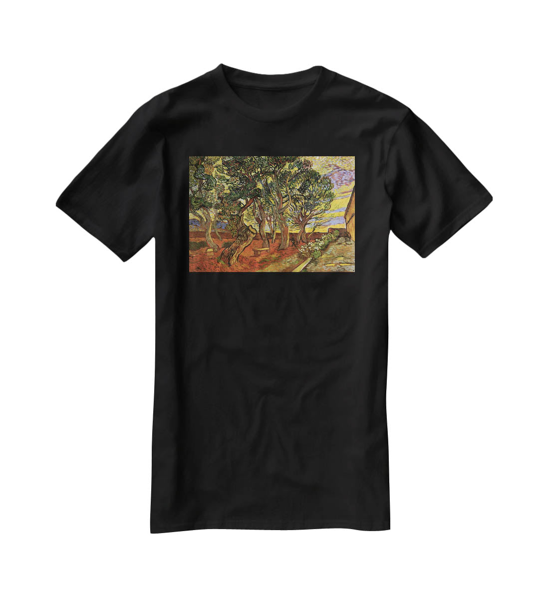 The Garden of Saint-Paul Hospital 4 by Van Gogh T-Shirt - Canvas Art Rocks - 1
