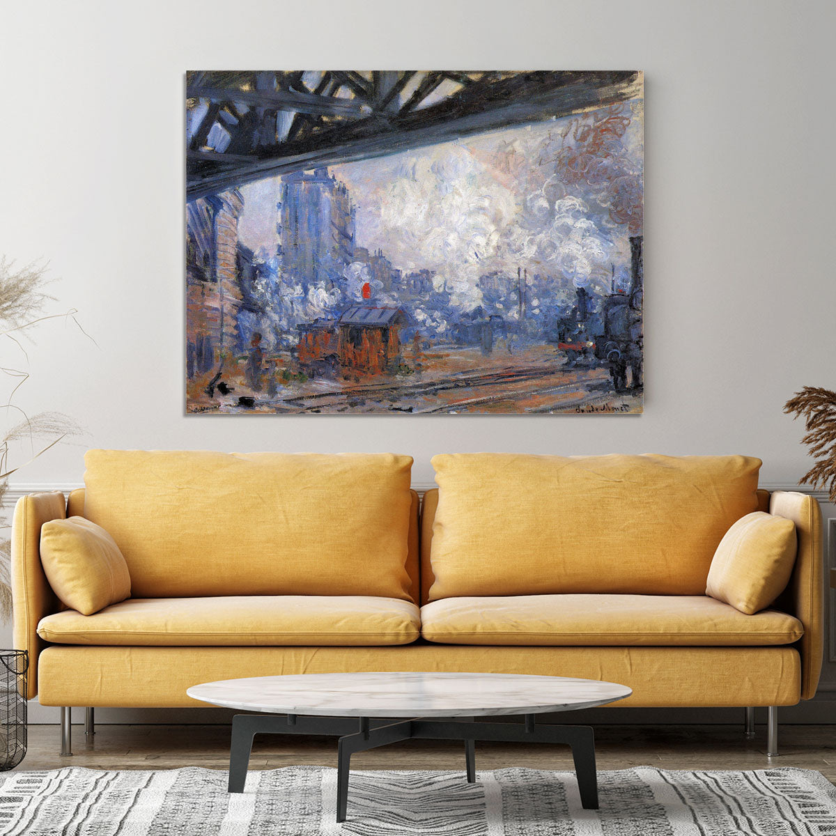 The Gare Saint Lazare by Monet Canvas Print or Poster - Canvas Art Rocks - 4