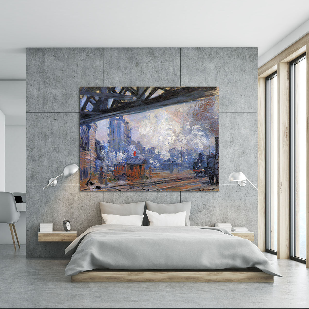 The Gare Saint Lazare by Monet Canvas Print or Poster - Canvas Art Rocks - 5