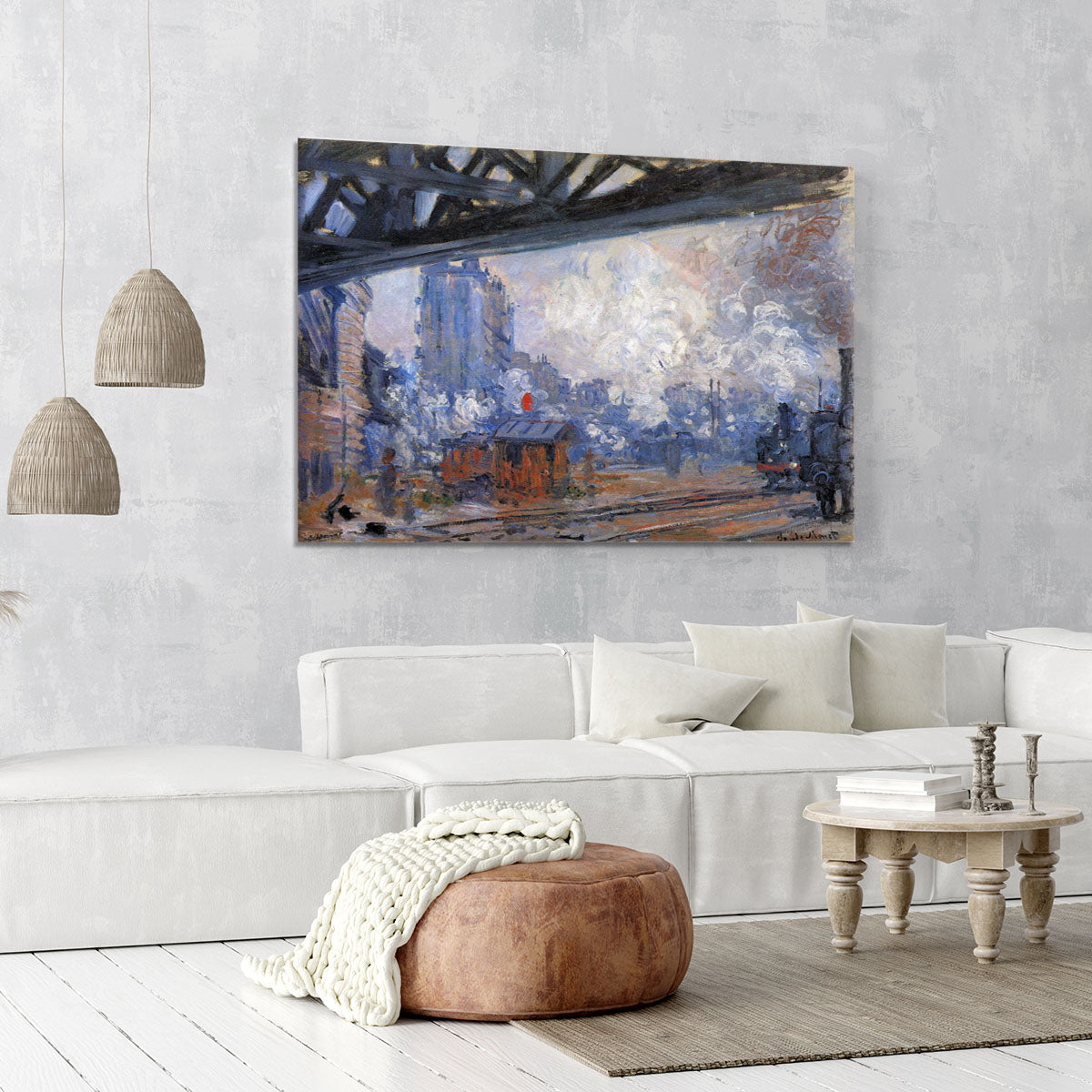 The Gare Saint Lazare by Monet Canvas Print or Poster - Canvas Art Rocks - 6