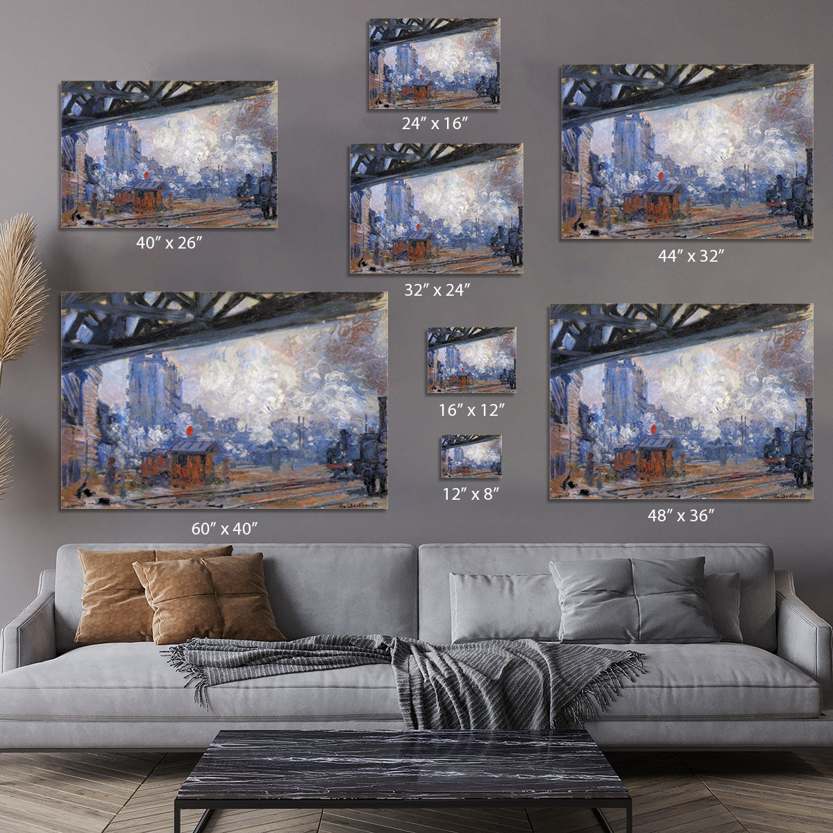 The Gare Saint Lazare by Monet Canvas Print or Poster - Canvas Art Rocks - 7