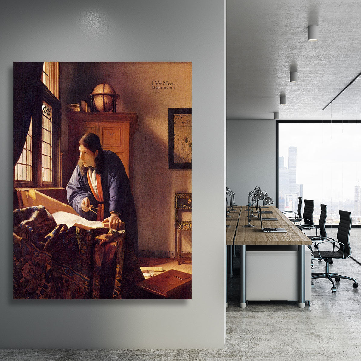 The Geographer by Vermeer Canvas Print or Poster - Canvas Art Rocks - 3