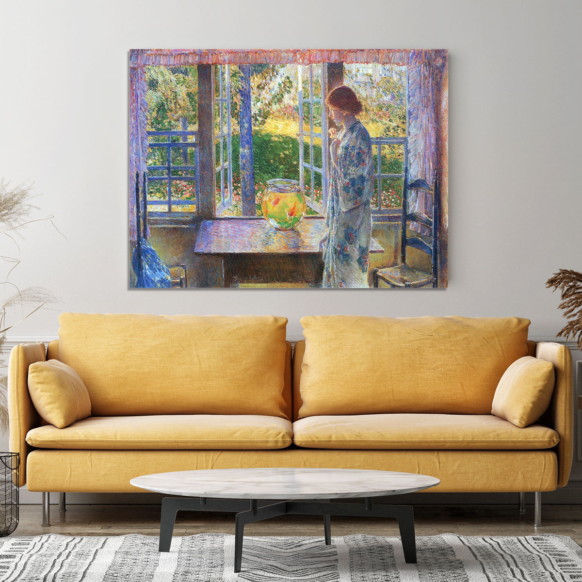 The Goldfish Window by Hassam Canvas Print or Poster - Canvas Art Rocks - 4