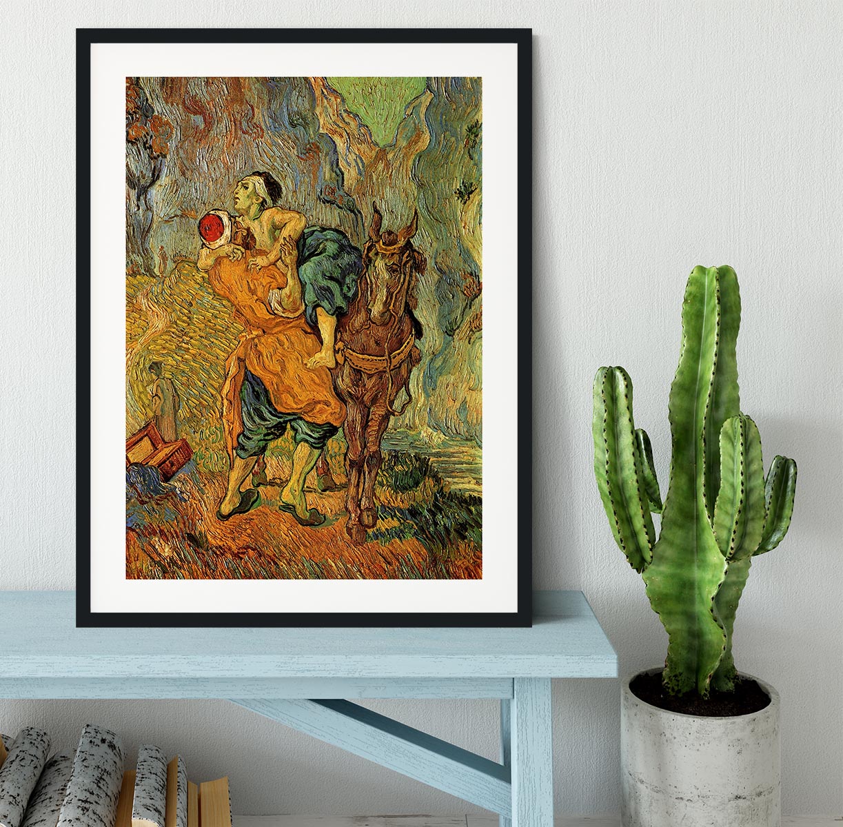 The Good Samaritan after Delacroix by Van Gogh Framed Print - Canvas Art Rocks - 1