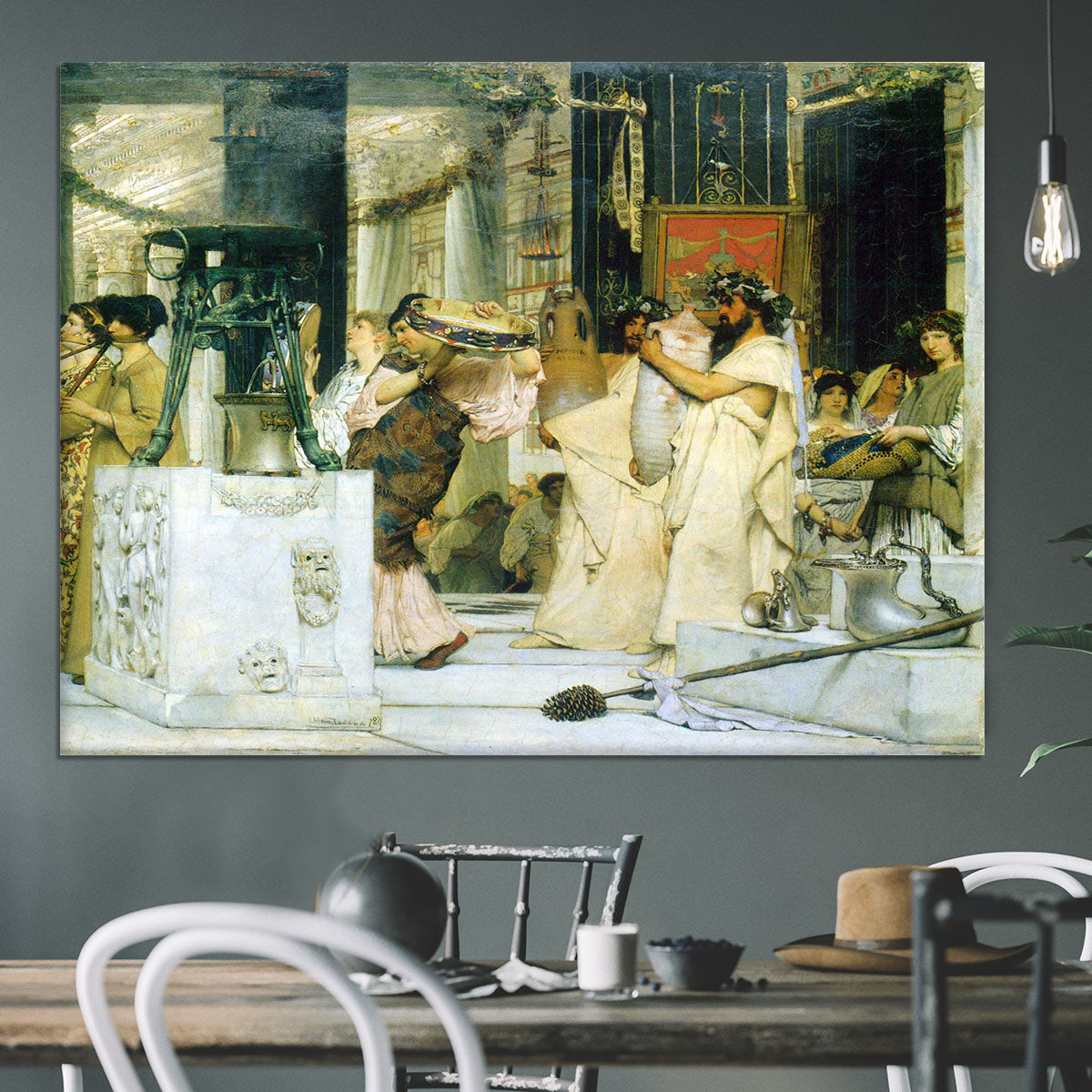 The Grape Harvest Festival detail 1 by Alma Tadema Canvas Print or Poster - Canvas Art Rocks - 3
