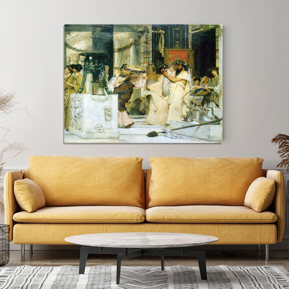 The Grape Harvest Festival detail 1 by Alma Tadema Canvas Print or Poster - Canvas Art Rocks - 4