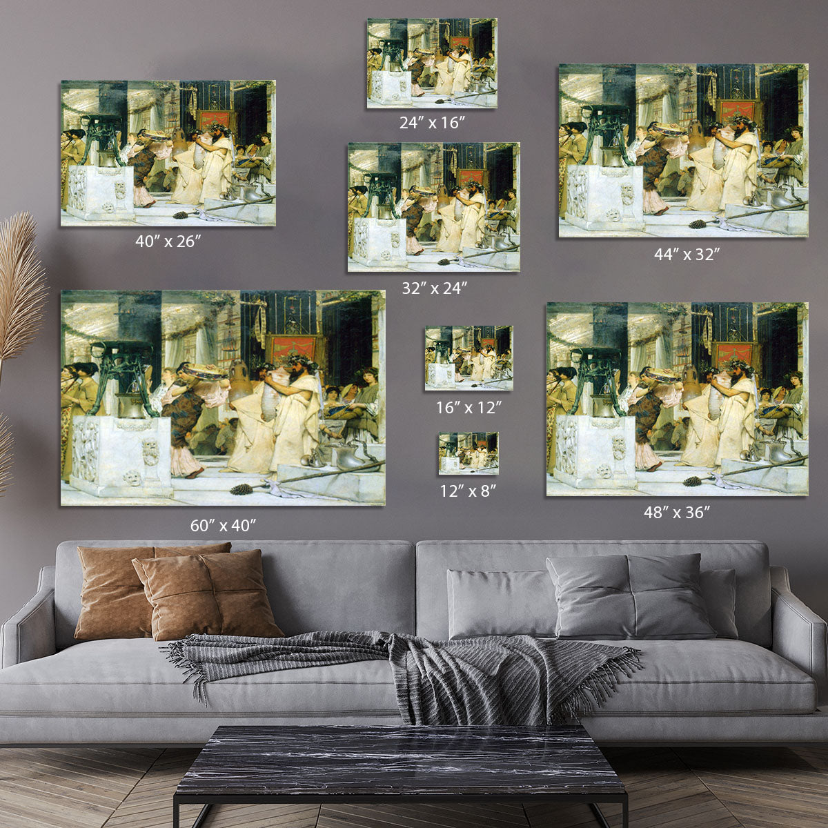 The Grape Harvest Festival detail 1 by Alma Tadema Canvas Print or Poster - Canvas Art Rocks - 7